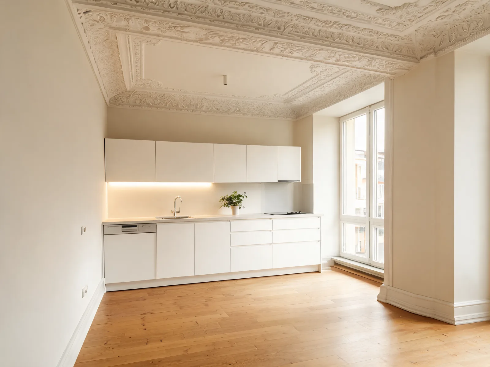 Færdigt nyt køkken med ø-element i parcelhus i København